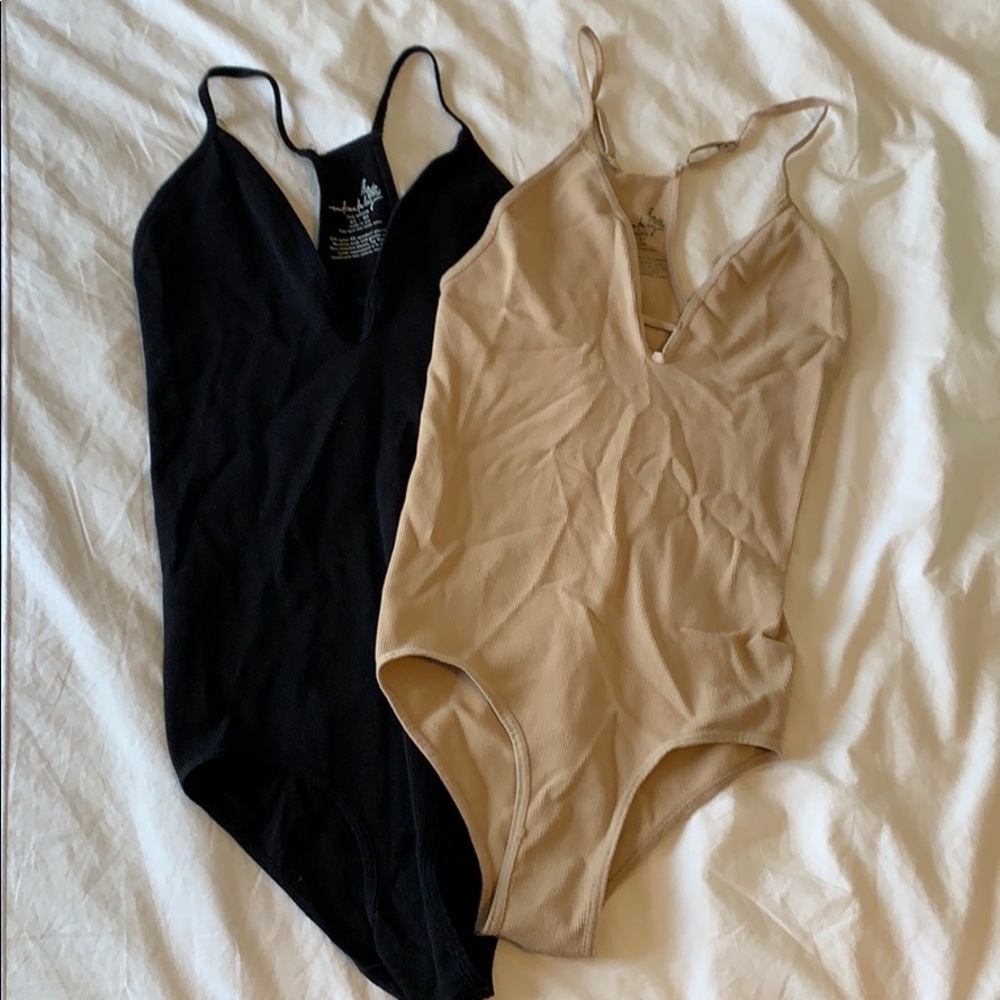Free People | Black and Tan body suits